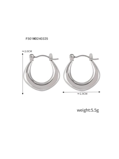 F501 Steel Earrings Titanium Steel Geometric Hip Hop Huggie Earring
