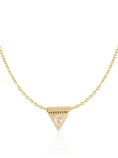 Stainless steel Cubic Zirconia Triangle Minimalist Necklace
