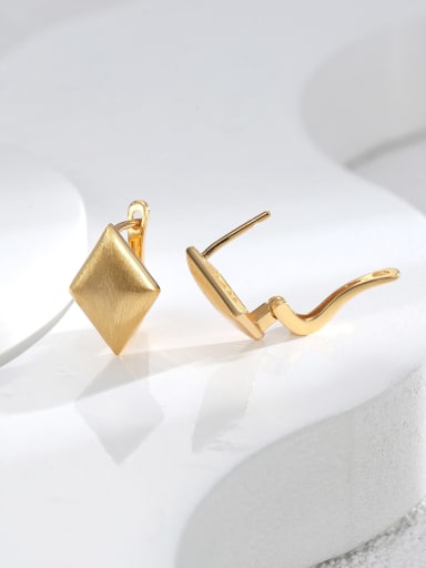 H01472 Gold Brass Geometric Minimalist Stud Earring