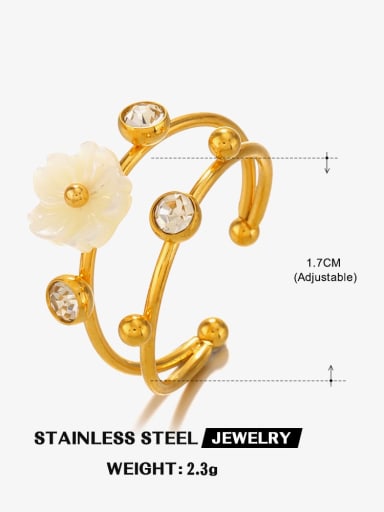 Style 4 Stainless steel Shell Flower Trend Band Ring