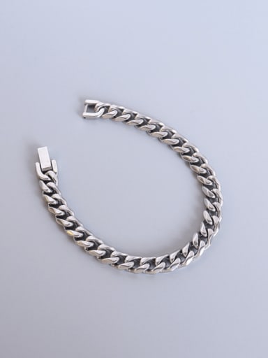 Titanium 316L Stainless Steel Geometric Chain Vintage Link Bracelet with e-coated waterproof