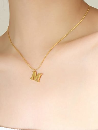 Gold necklace 40 +5cm Titanium Steel Letter Minimalist Necklace