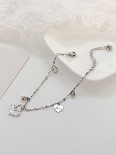 SL015 Love Shell Bracelet Steel Color Titanium Steel Shell Heart Minimalist Link Bracelet