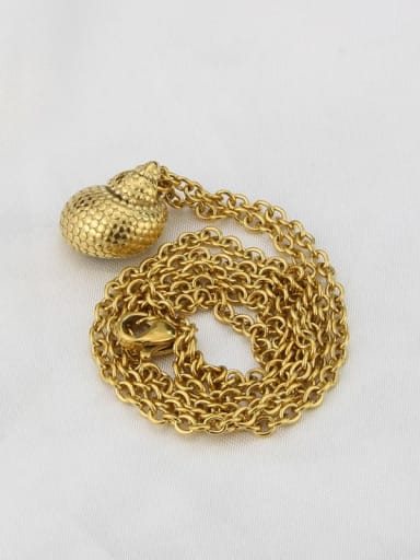 Stainless steel Irregular  Minimalist Conch  Pendant Necklace