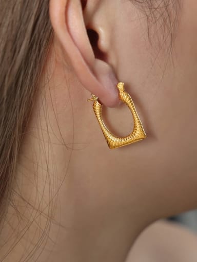 F1213 Gold Earrings Titanium Steel Geometric Trend Stud Earring
