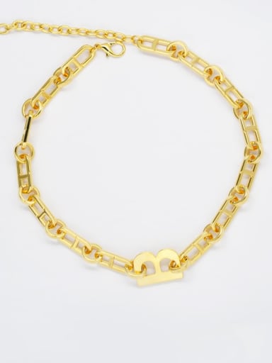JN20121643G Alloy Letter Vintage Hollow Chain Necklace