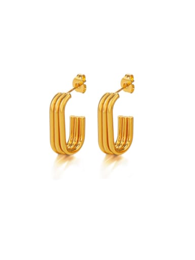 Gold geometric earrings Stainless steel Geometric Minimalist Stud Earring