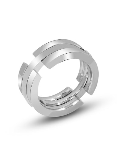 A292 plain ring (size 8) Titanium Steel Minimalist Geometric  Ring and Necklace Set