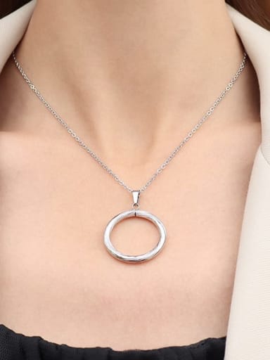 P978 Steel Necklace 40+ 5cm Titanium 316L Stainless Steel Minimalist Geometric  Earring and Necklace Set with e-coated waterproof