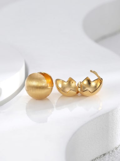 H01468 Gold Brass Geometric Trend Stud Earring