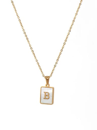 JDN201003 B Stainless steel Shell Message Trend Initials Necklace