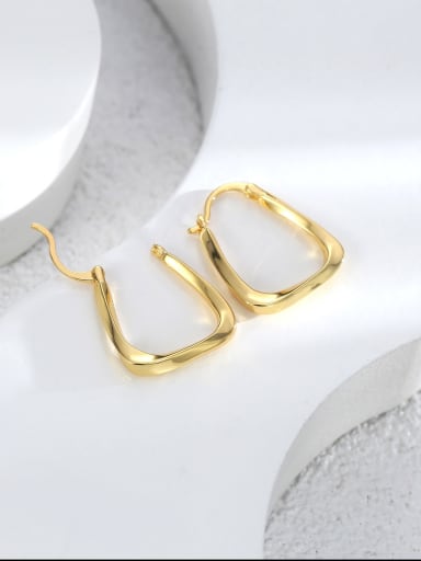 H01470 Gold Brass Geometric Trend Stud Earring
