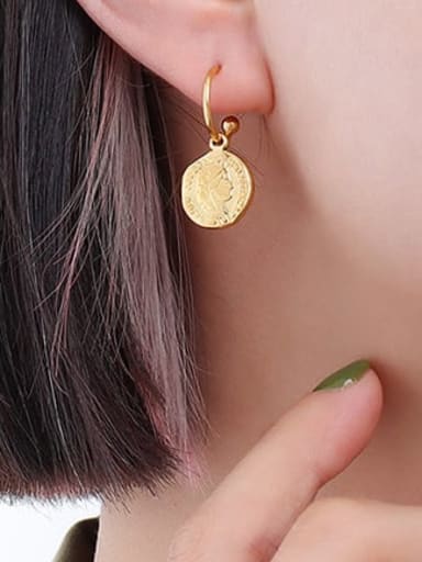 F544 Gold Earrings Titanium Steel Minimalist Geometric Earring and Necklace Set