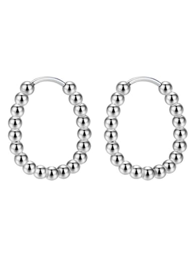 Steel Ball Egg shaped Steel Color (Pair) Titanium Steel Geometric Trend Hoop Earring