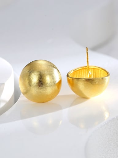 H01487 Gold Brass Geometric Minimalist Stud Earring