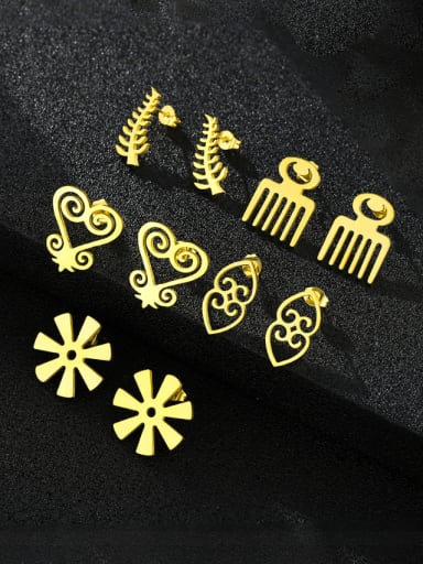 Stainless steel Icon Ethnic African symbols Earring