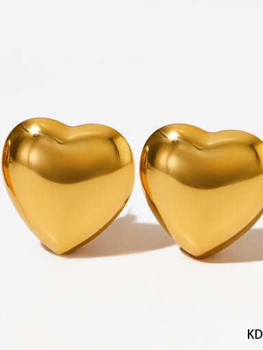 Gold KDE1969 Stainless steel Heart Trend Stud Earring