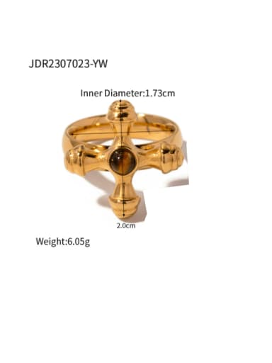 JDR2307023 YW 7 Stainless steel Cross Hip Hop Band Ring