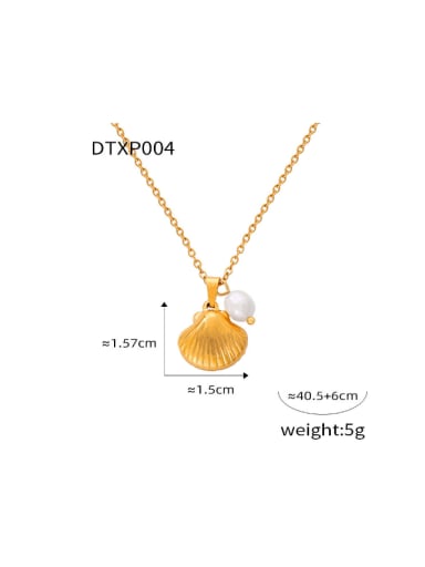 MDTXP004 Gold Necklace Trend Irregular Titanium Steel Freshwater Pearl Earring and Necklace Set