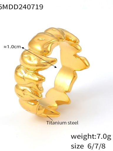 A165 Golden Ring Titanium Steel Geometric Trend Band Ring