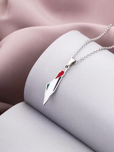 Stainless steel Irregular Ethnic Israel and Palestine Pendant Necklace