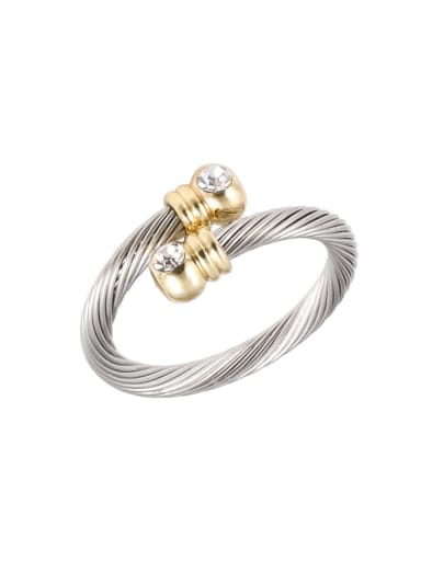Steel  Ring Stainless steel Vintage Geometric Cubic Zirconia Ring Earring And Bracelet Set
