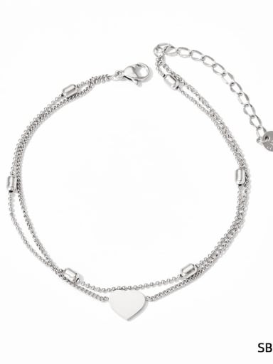 Stainless steel Heart Minimalist Strand Bracelet