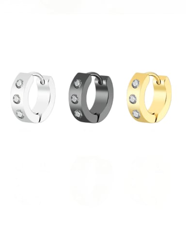 Titanium Steel Rhinestone Geometric Minimalist Single Earring(Only -One)