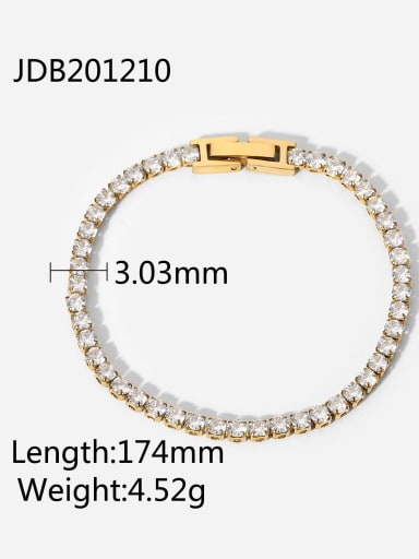 JDB201210 Stainless steel Cubic Zirconia Geometric Dainty Bracelet