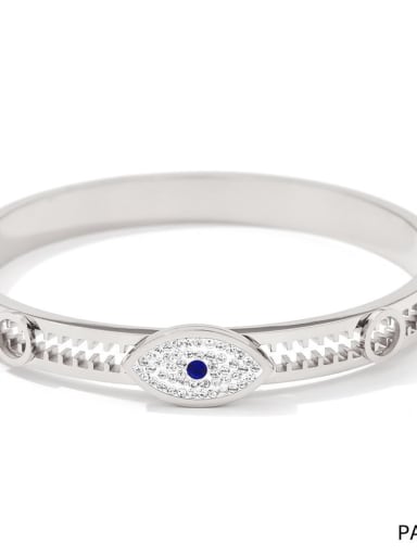 Stainless steel Cubic Zirconia Evil Eye Trend Band Bangle