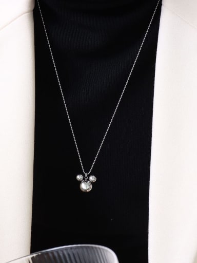 P458 steel rice mouse Necklace 50 +5cm Titanium Steel Bead Geometric Minimalist Necklace