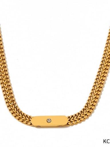 Stainless steel Cubic Zirconia Geometric Trend Cuban Necklace