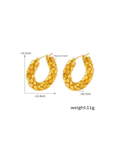 F1535 Gold Earrings Titanium Steel Geometric Hip Hop Huggie Earring