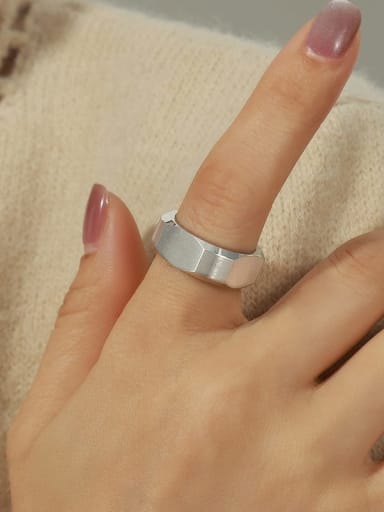 A026 Steel Ring Titanium Steel Geometric Minimalist Band Ring