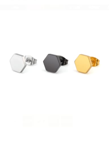Titanium Steel Smooth Hexagon Minimalist Single Earring(Single-Only One)