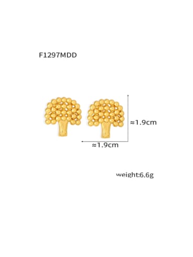 F1297 Gold Earrings Titanium Steel Geometric Minimalist Stud Earring