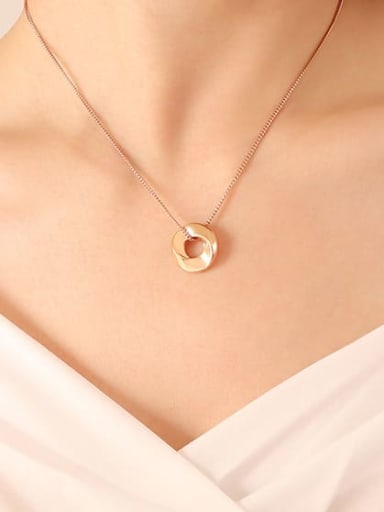 P546 rose necklace 40+ 5cm Titanium Steel Geometric Vintage Necklace