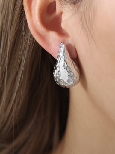 F1210 Steel Color Earrings Titanium Steel Geometric Trend Stud Earring
