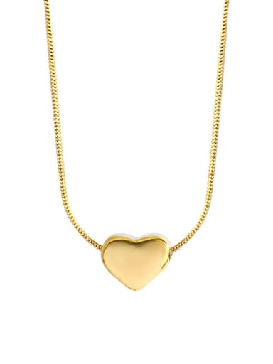 XL171 3D Love Necklace Gold Titanium Steel Heart Minimalist Necklace