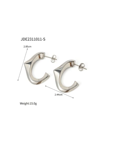 JDE2311011 Steel Stainless steel Geometric Hip Hop Stud Earring
