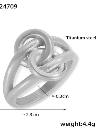 Titanium Steel Geometric Trend Band Ring