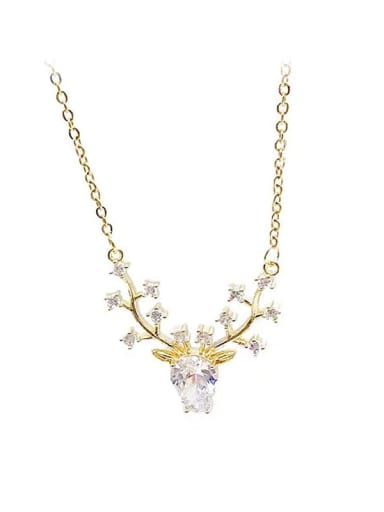 Titanium Steel Deer Dainty Necklace