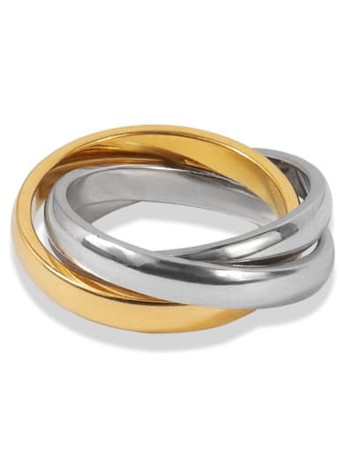 Two steels and one gold Ring Stainless steel Geometric Ring