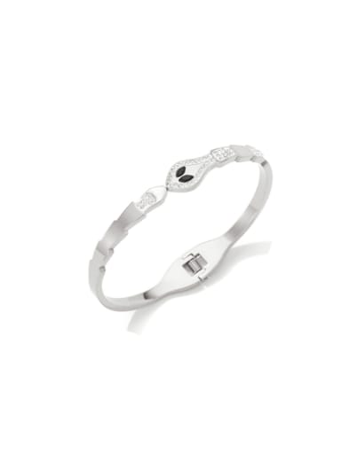 Stainless steel Cubic Zirconia Snake Hip Hop Band Bangle