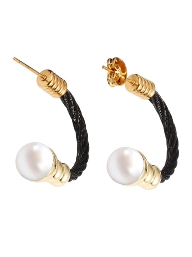 Stainless steel Imitation Pearl Hip Hop Irregular   Ring Earring And Bracelet Set