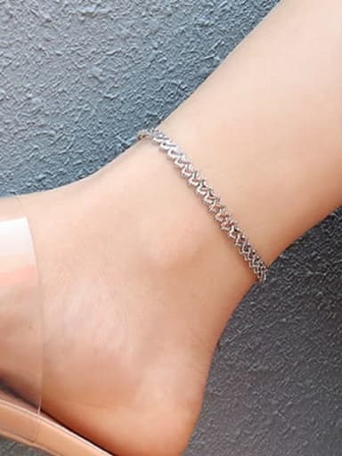 Titanium 316L Stainless Steel Irregular Minimalist  Anklet with e-coated waterproof