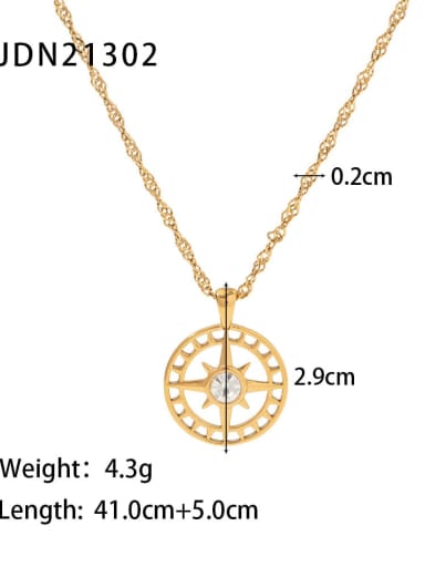 Stainless steel Cubic Zirconia Geometric Trend Necklace