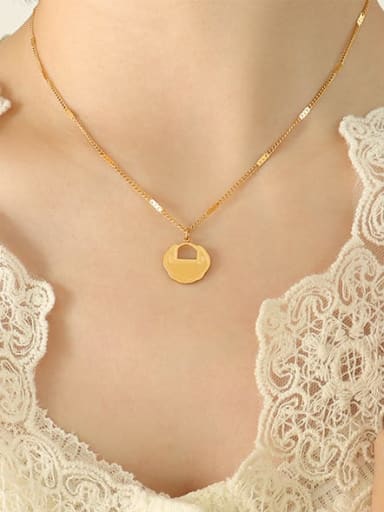 P505 gold necklace 40+ 5cm Titanium Steel Geometric Vintage Necklace