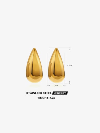 Water Drop Earrings Small Gold Stainless steel Heart Hip Hop Water Drop Stud Earring