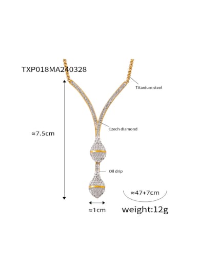 TXP018 Gold Necklace Titanium Steel Cubic Zirconia Hip Hop Heart  Bracelet and Necklace Set